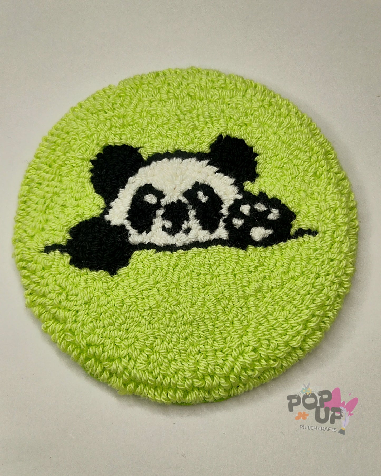 Panda design mugrug and coasters available @popuppunchcrafts.in for 5inch bottom size mug with round shape