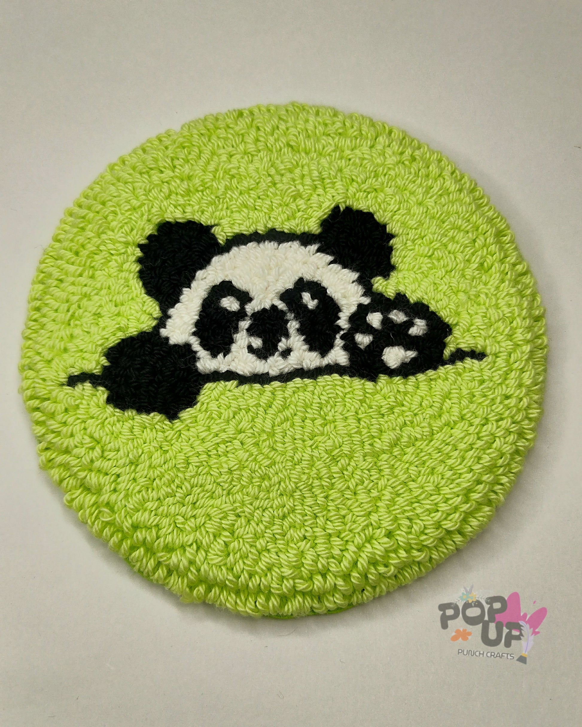 Panda design mugrug and coasters available @popuppunchcrafts.in for 5inch bottom size mug with round shape