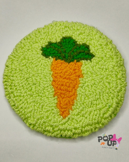 Carrot Pattern Mugrug/Coaster and size 4 invhes 