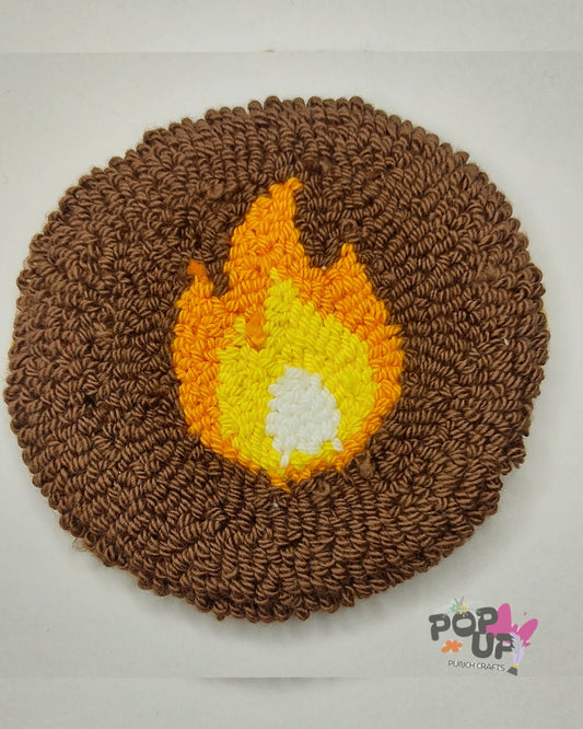 Mug Rugs with fire patter. Round shape coasters for 4 inches size mugs